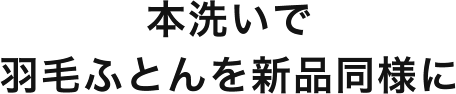 本洗いで羽毛ふとんを新品同様に